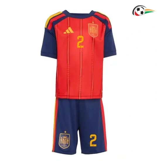 Camisa Titular Infantil Carvajal 2 España 2026 Vermelho/Azul