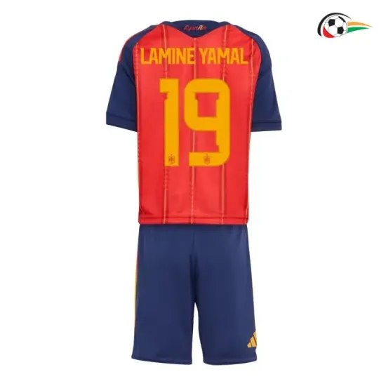 Camisa Titular Infantil Lamine Yamal 19 España 2026 Vermelho/Azul