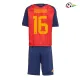 Camisa Titular Infantil Rodrigo 16 España 2026 Vermelho/Azul