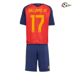 Camisa Titular Infantil Williams Jr 17 España 2026 Vermelho/Azul