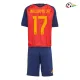 Camisa Titular Infantil Williams Jr 17 España 2026 Vermelho/Azul