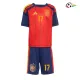 Camisa Titular Infantil Williams Jr 17 España 2026 Vermelho/Azul