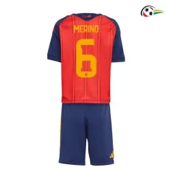 Camisa Titular Infantil Merino 6 España 2026 Vermelho/Azul