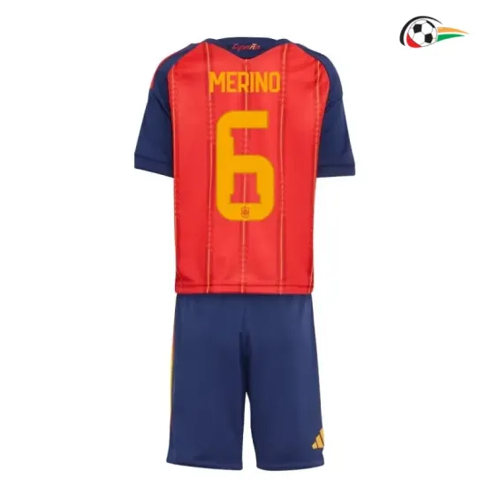 Camisa Titular Infantil Merino 6 España 2026 Vermelho/Azul