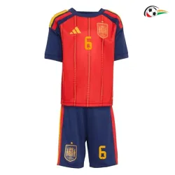 Camisa Titular Infantil Merino 6 España 2026 Vermelho/Azul
