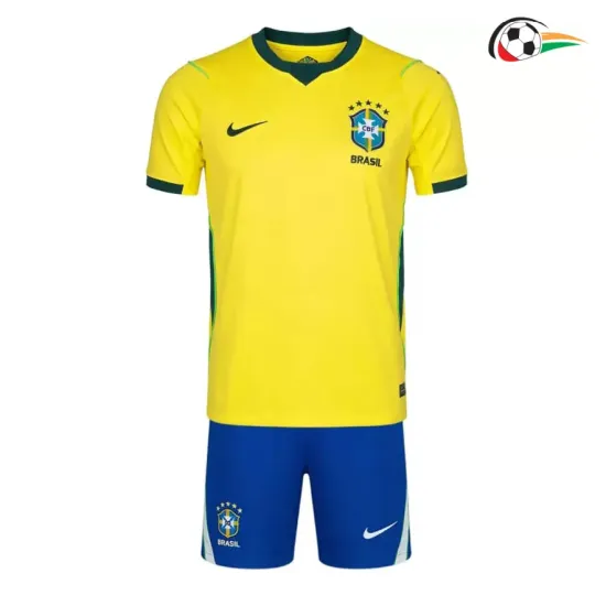 Camisa Titular Infantil Brasil Copa do Mundo 2026 Amarelo