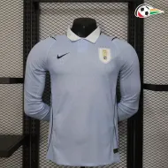 Camisa Titular Versão Jogador Uruguay Copa do Mundo 2026 Azul Claro Manga Longa