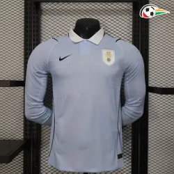 Camisa Titular Versão Jogador Uruguay Copa do Mundo 2026 Azul Claro Manga Longa