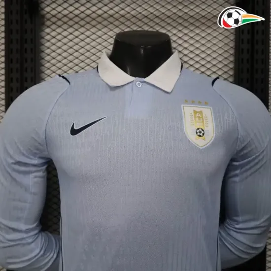 Camisa Titular Versão Jogador Uruguay Copa do Mundo 2026 Azul Claro Manga Longa