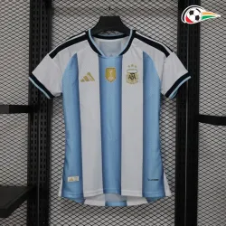 Camisa Titular Versão Jogador Feminina Argentina Copa do Mundo 2026 com FIFA2022 Azul/Branco