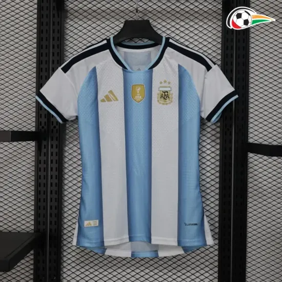 Camisa Titular Versão Jogador Feminina Argentina Copa do Mundo 2026 com FIFA2022 Azul/Branco