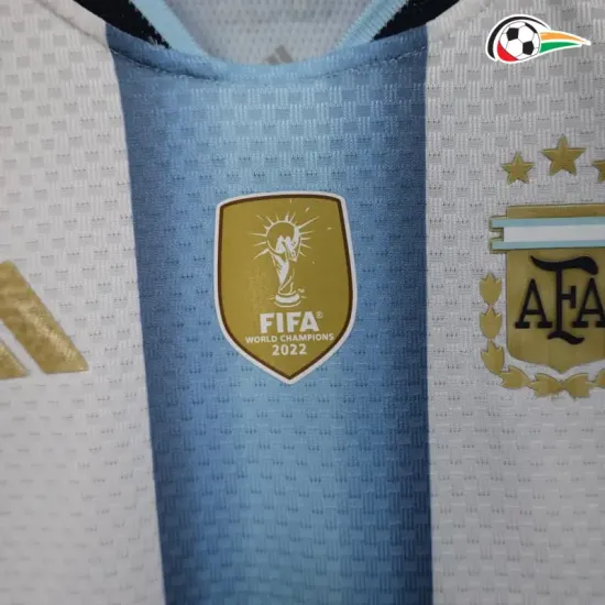Camisa Titular Versão Jogador Feminina Argentina Copa do Mundo 2026 com FIFA2022 Azul/Branco