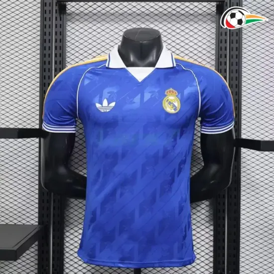 Camisa Retrô Versão Jogador Real Madrid 2025/26 Azul Marinho