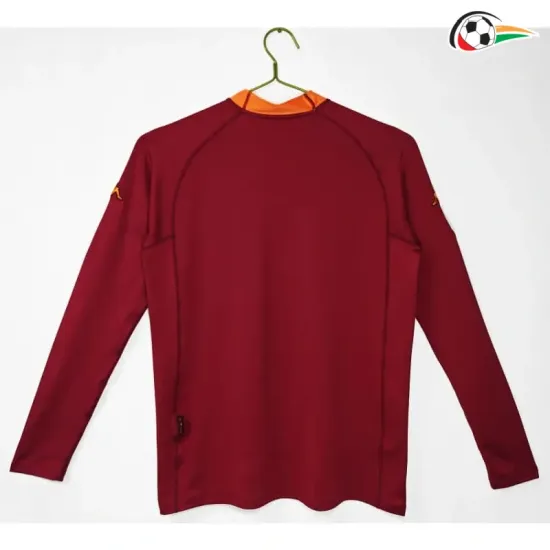 Camisa Retrô Titular AS Roma 2000/2001 Vermelho Manga Longa