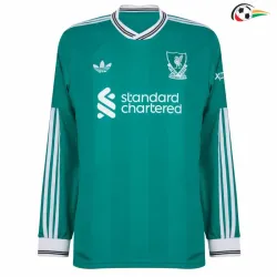Camisa Alternativa Liverpool 2025/26 Verde Manga Longa