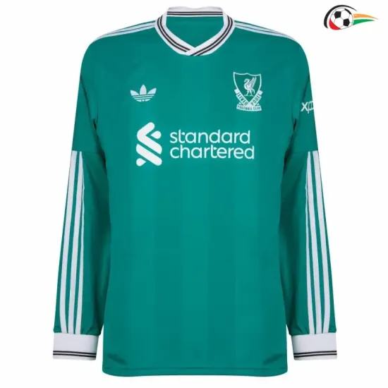 Camisa Alternativa Liverpool 2025/26 Verde Manga Longa