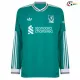 Camisa Alternativa Liverpool 2025/26 Verde Manga Longa
