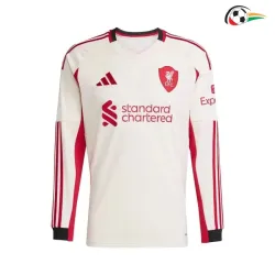 Camisa Reserva Liverpool 2025/26 Branco Manga Longa