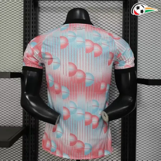 Camisa Reserva Versão Jogador Bélgica 2026 Rosa/Azul Claro