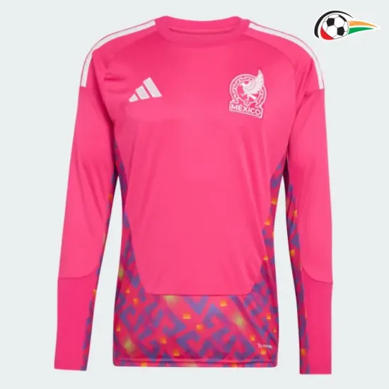 Camisa de Goleiro Titular México Copa do Mundo 2026 Rosa Manga Longa