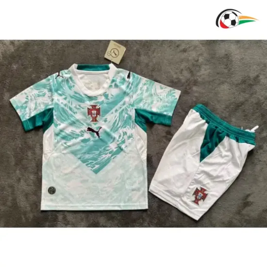 Camisa Reserva Infantil Portugal Copa do Mundo 2026 Verde/Branco
