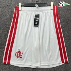 Shorts de Futebol Titular Flamengo 2026/2027 Branco/Vermelho