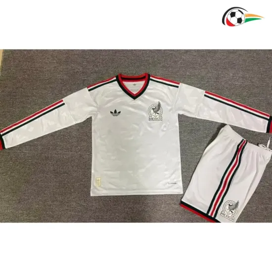 Camisa Infantil México 2026 Branco Manga Longa