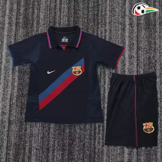 Camisa Retrô Alternativa Infantil Barcelona 2002/2003 Vermelho/Azul