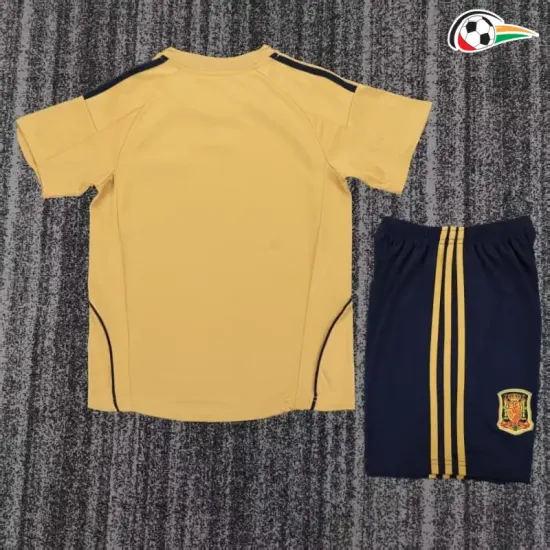 Camisa Retrô Reserva Infantil España 2008 Amarelo