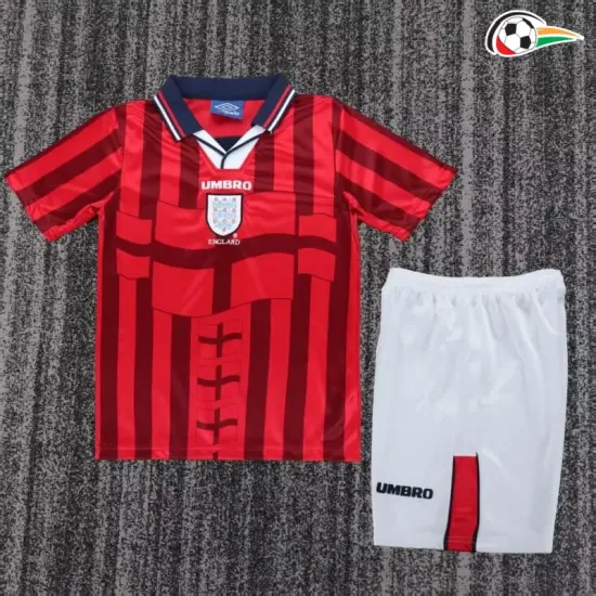 Camisa Retrô Reserva Infantil Inglaterra 1998 Vermelho/Azul