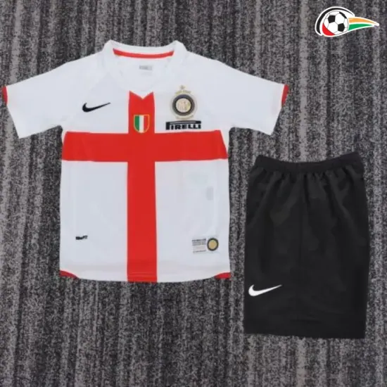 Camisa Retrô Reserva Infantil Inter de Milan 2007/2008 Branco/Vermelho
