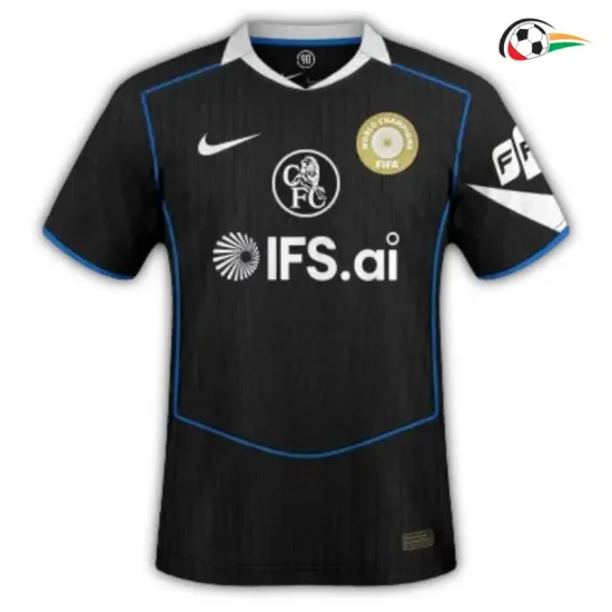 Camisa Alternativa Chelsea 2025/2026 Preto com Patch World Champions