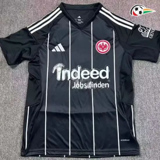 Camisa Eintracht Fráncfort 2025/2026 Preto/Branco Edição UCL