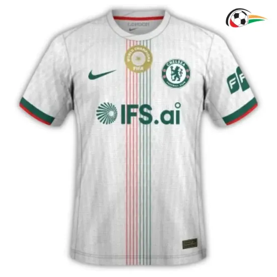 Camisa Reserva Chelsea 2025/2026 Branco com Patch World Champions