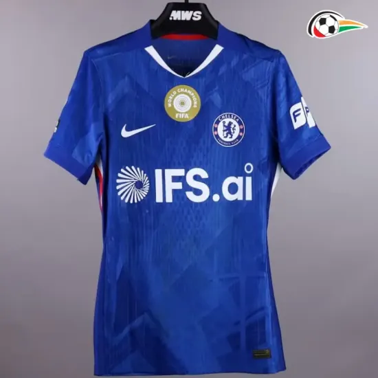 Camisa Titular Chelsea 2025/2026 Azul com Patch World Champions