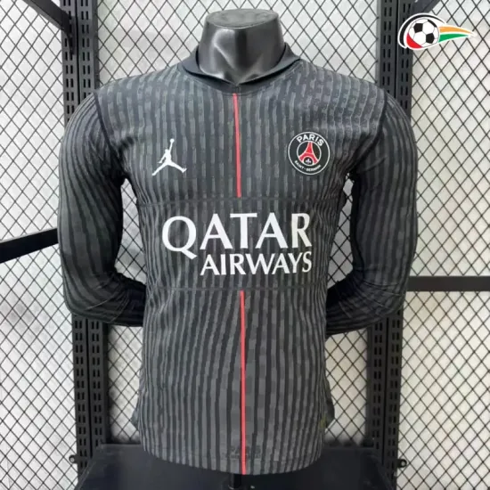 Camisa 4 Versão Jogador PSG 2025/2026 Preto Manga Longa