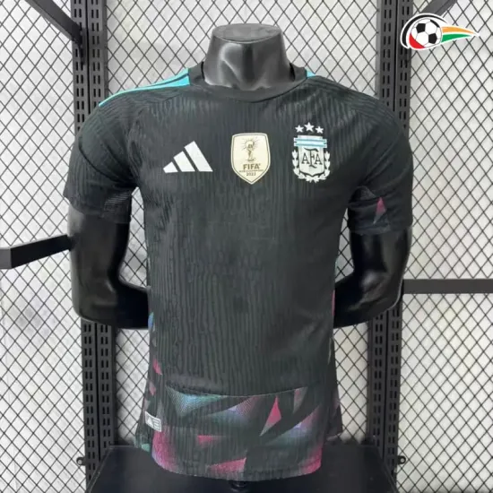 Camisa de Goleiro Titular Versão Jogador Argentina Copa do Mundo 2026 Preto com FIFA2022