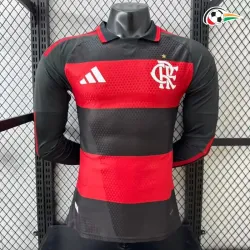 Camisa Titular Versão Jogador Flamengo 2026/2027 Vermelho/Preto Manga Longa
