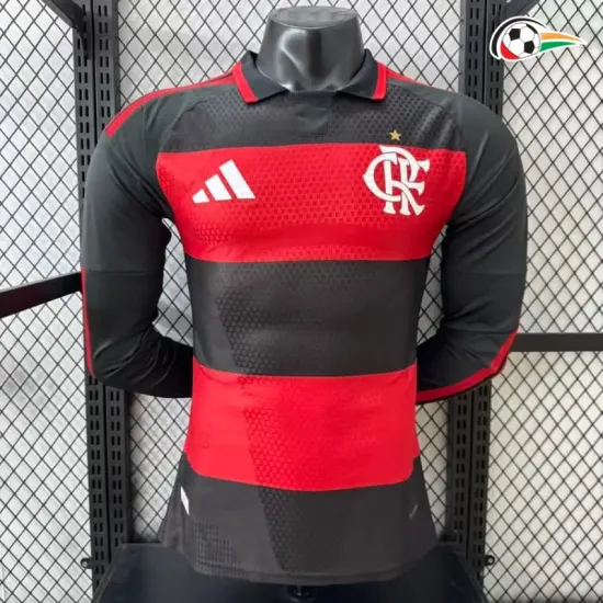 Camisa Titular Versão Jogador Flamengo 2026/2027 Vermelho/Preto Manga Longa