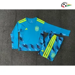 Camisa de Goleiro Titular Infantil España Copa do Mundo 2026 Azul Manga Longa