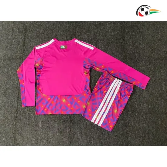 Camisa de Goleiro Titular Infantil México Copa do Mundo 2026 Rosa Manga Longa