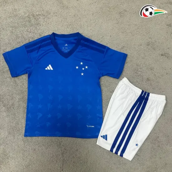 Camisa Titular Infantil Cruzeiro 2026/2027 Azul/Branco