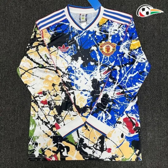 Camisa Manchester United x Stone Roses 2025/26 Edição Especial Multicolor Manga Longa