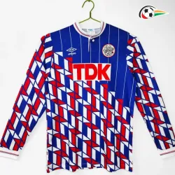 Camisa Retrô Reserva Ajax 1989/90 Azul/Vermelho Manga Longa