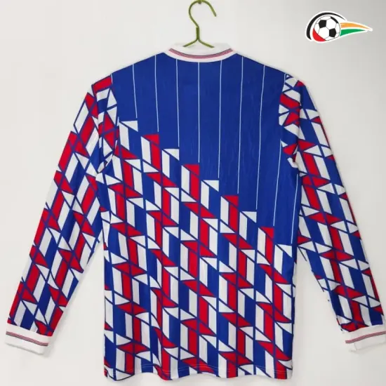 Camisa Retrô Reserva Ajax 1989/90 Azul/Vermelho Manga Longa