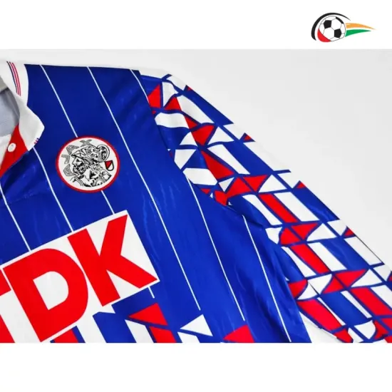 Camisa Retrô Reserva Ajax 1989/90 Azul/Vermelho Manga Longa