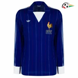 Camisa Retrô Titular Francia 1980/82 Azul Manga Longa