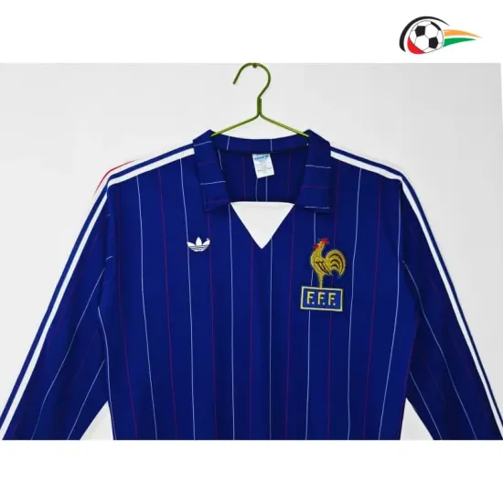 Camisa Retrô Titular Francia 1980/82 Azul Manga Longa