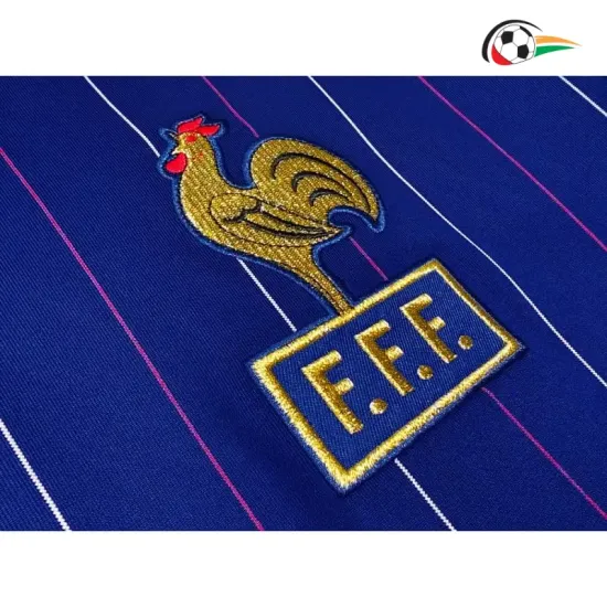 Camisa Retrô Titular Francia 1980/82 Azul Manga Longa
