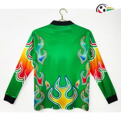 Camiseta Retrô de Goleiro Japon 1998 Verde Manga Longa